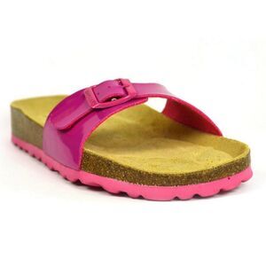 Sanosan Womens/Ladies Malaga Lacquered Sandals / Fuchsia/Brown